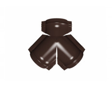 Тройник Y конька полукруглого PE с пленкой RAL 8017 шоколад