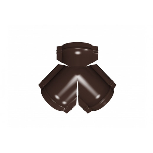 Тройник Y конька полукруглого PE с пленкой RAL 8017 шоколад