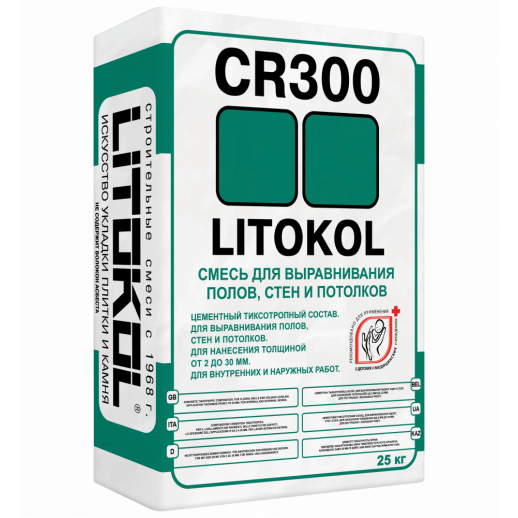 Выравнивающая смесь на основе цемента LITOKOL CR300